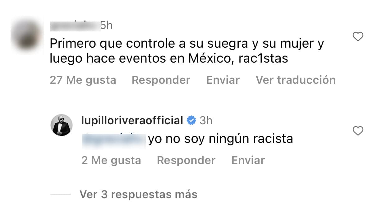 "Yo 
<b>no soy ningún racista</b>", le respondió a alguien más. 
<br>
