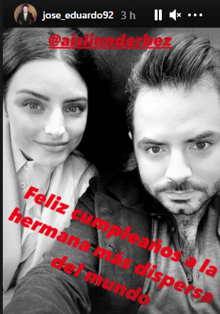 Con la expresividad que lo caracteriza, José Eduardo también felicitó a su hermana mayor con un peculiar mensaje: "
<b>Feliz cumpleaños a la hermana más dispersa del mundo</b>", publicó en Instagram Stories.