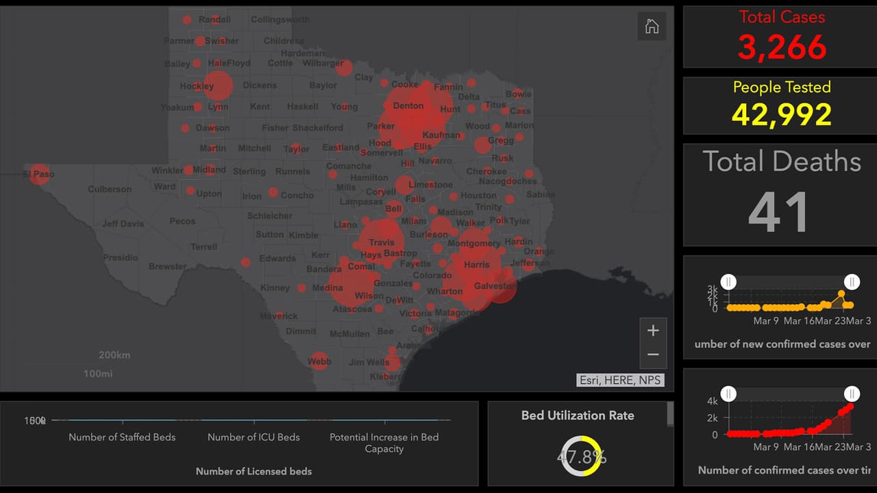 Investigadores de Houston crean mapa interactivo de los casos de coronavirus en Texas