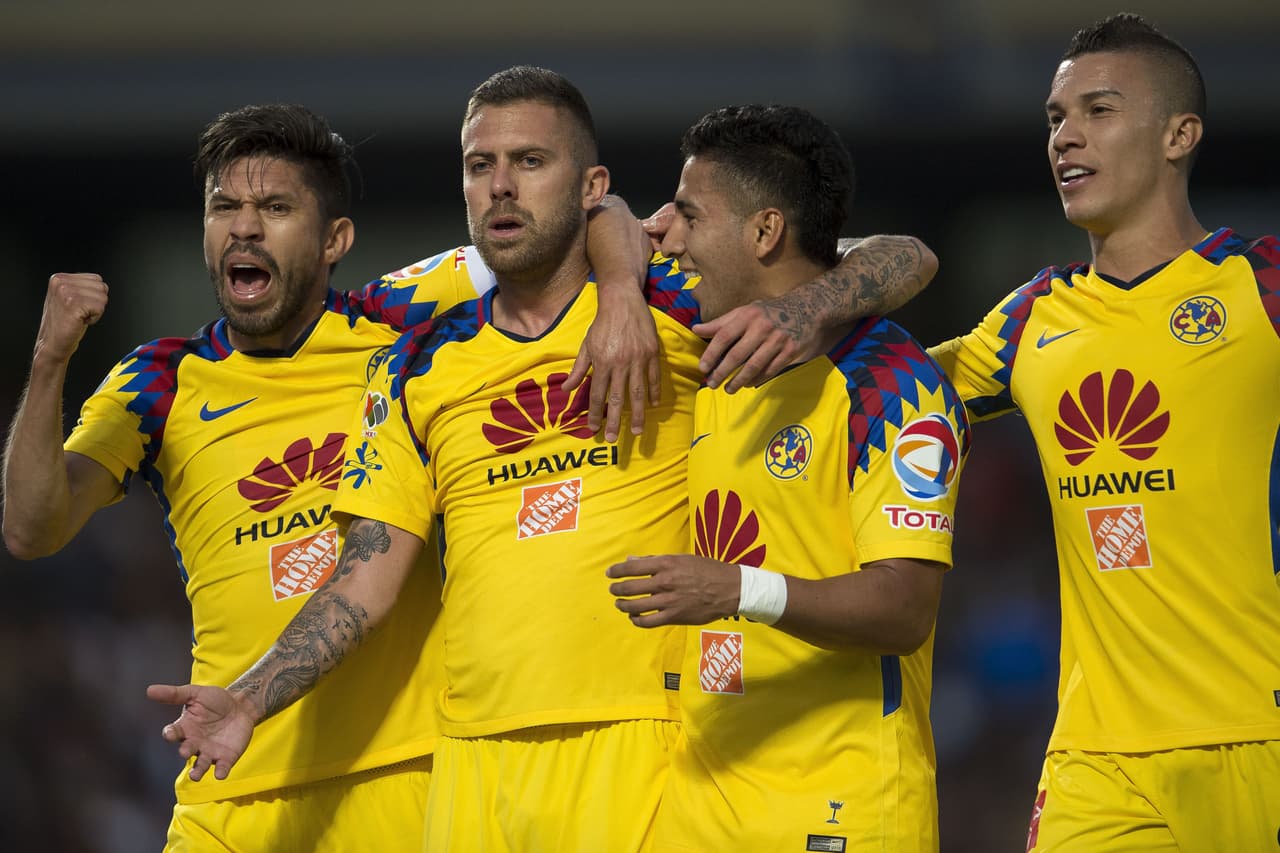 América se impuso 4-1 de visitante contra Pumas UNAM en el estadio Olímpico Universitario en el juego de ida de cuartos de final en la Liguilla del Clausura 2018.