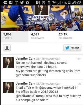 Falsa cuenta de LATimes Jenn Carr