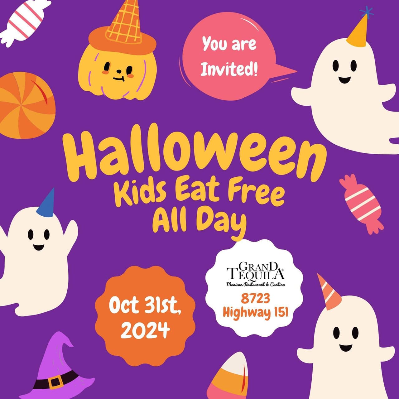 Todos los niños comerán gratis este 31 de octubre en el Grand Tequila.