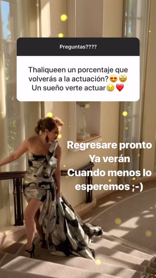 Entre otras de las preguntas que le respondió a sus fans, también habló de su regreso a la actuación, donde dejó entrever que podría hacerlo pronto.
<br>