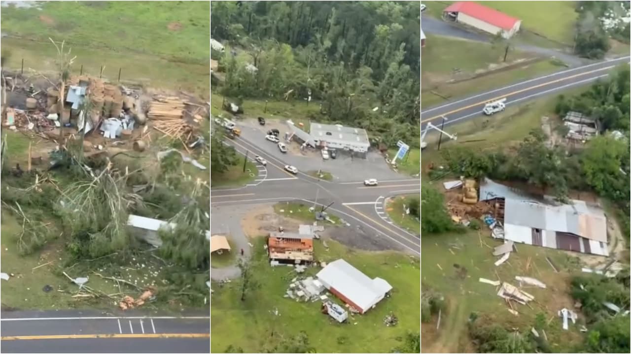 Desde el aire: los daños causados por tormentas severas en el condado de Holmes