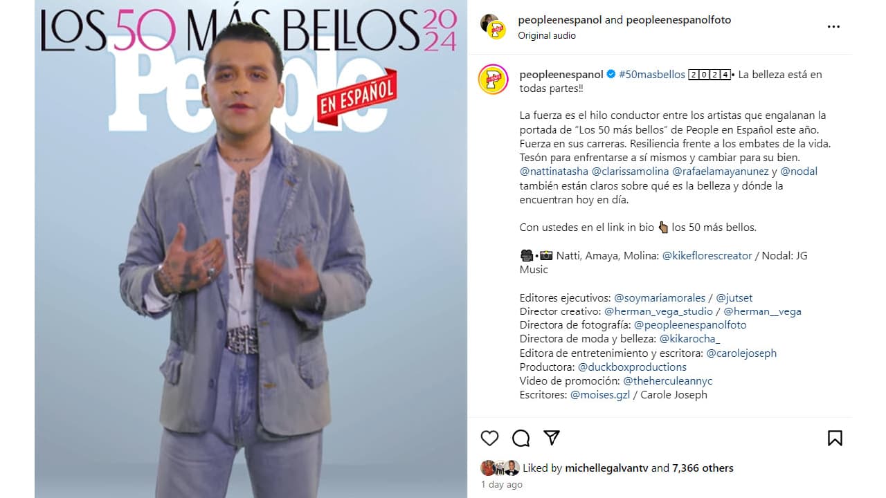 Nodal es uno de 'Los 50 Más Bellos de People En Español'.