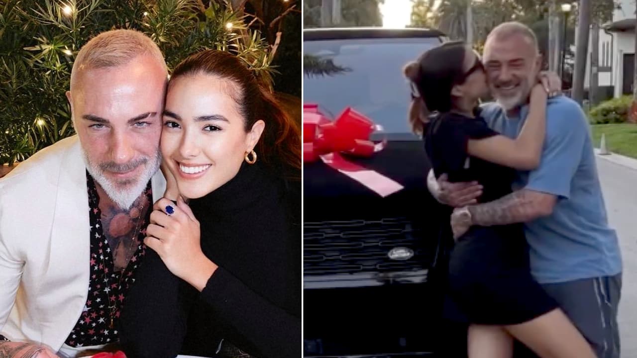 Gianluca Vacchi sorprende a Sharon Fonseca con camioneta de casi 100,000 dólares y forrada de terciopelo