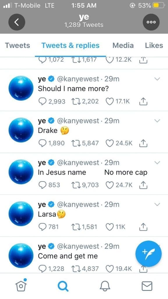 En julio, Kanye West utilizó Twitter para publicar una serie de mensajes que provocaron alboroto en la red social y llevaron a sus seguidores a dudar acerca de su salud. En esos tuits, mencionó a Larsa.