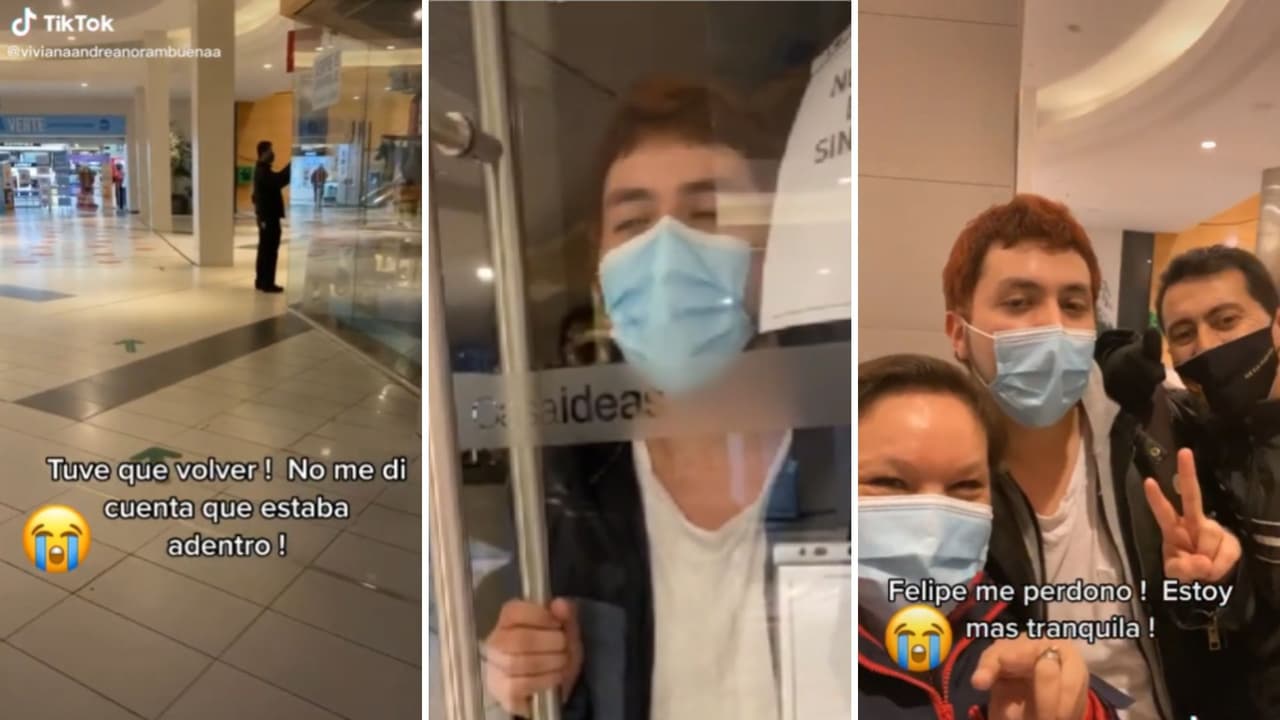 Mujer deja encerrado a su empleado, Felipe, en su negocio tras cierre de la plaza comercial.