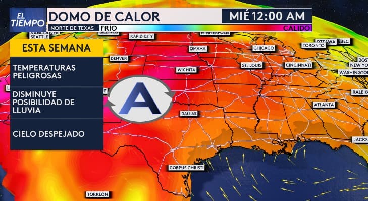 <b>Regresan las temperaturas de tres dígitos al norte de Texas</b>, intensificadas por el efecto del “domo de calor”,
<b>una capa de aire caliente que se queda atrapada en la región</b>. Este fenómeno provoca temperaturas mucho más altas de lo habitual y puede desencadenar olas de calor extremas. Además,
<b>tiene un impacto significativo en la salud y en la calidad del aire</b>.