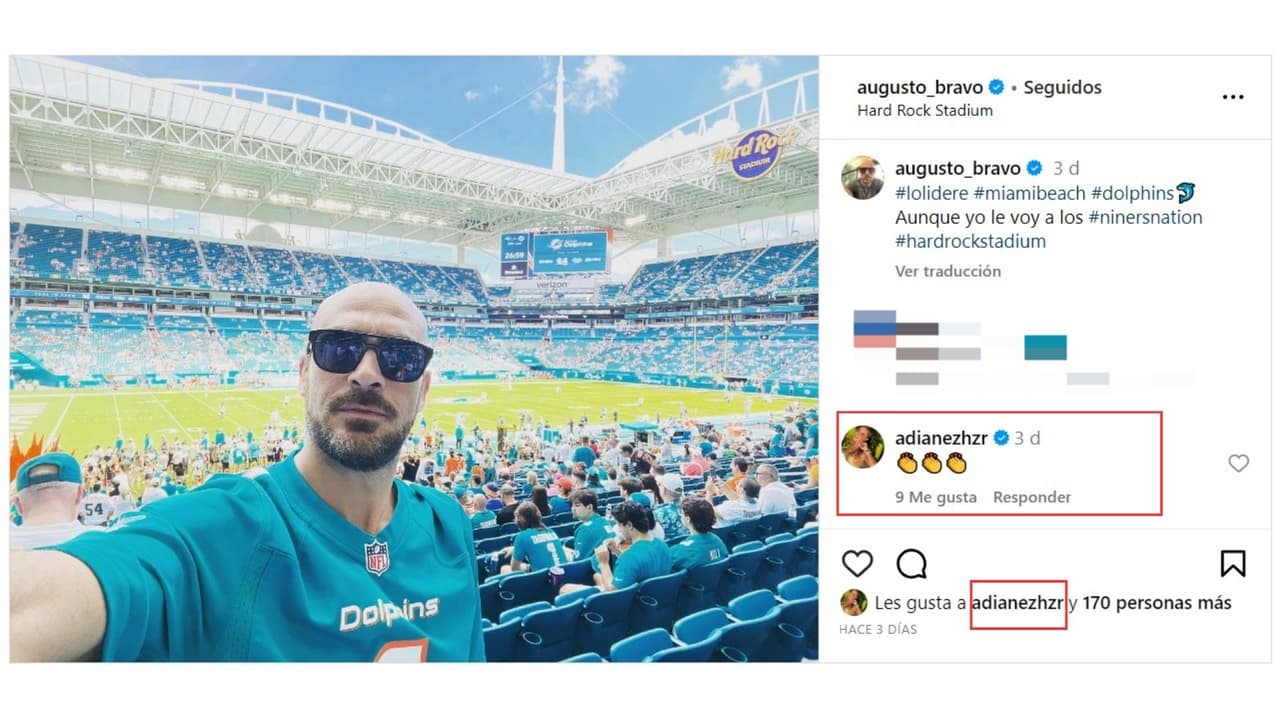 Adianez Hernández, ex de Rodrigo Cachero, comentó el último 'post' de Augusto Bravo.