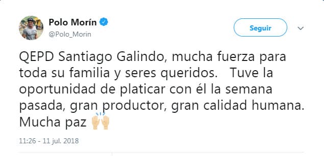 Tenía poco que el actor se había encontrado con Galindo.
