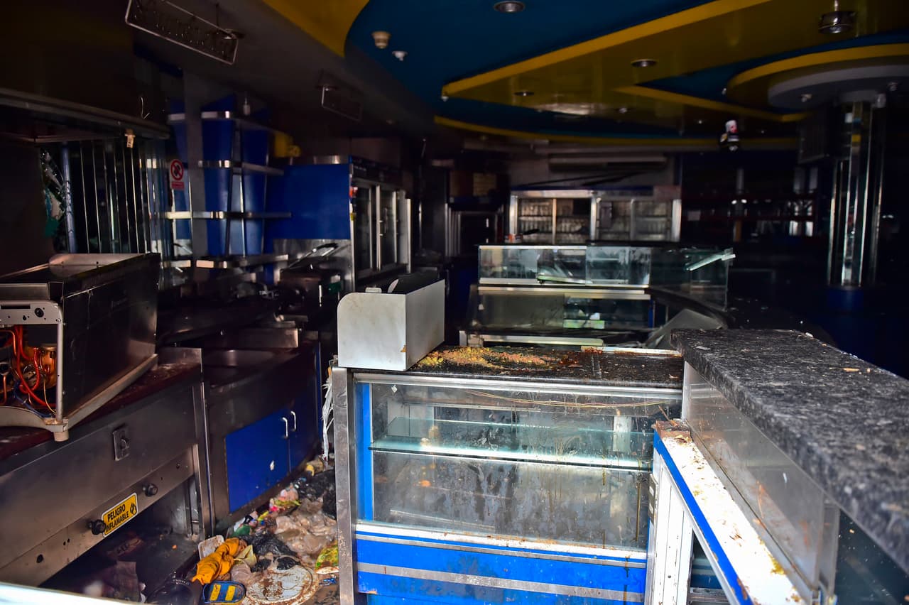 La panadería saqueada en el barrio popular de Caracas.