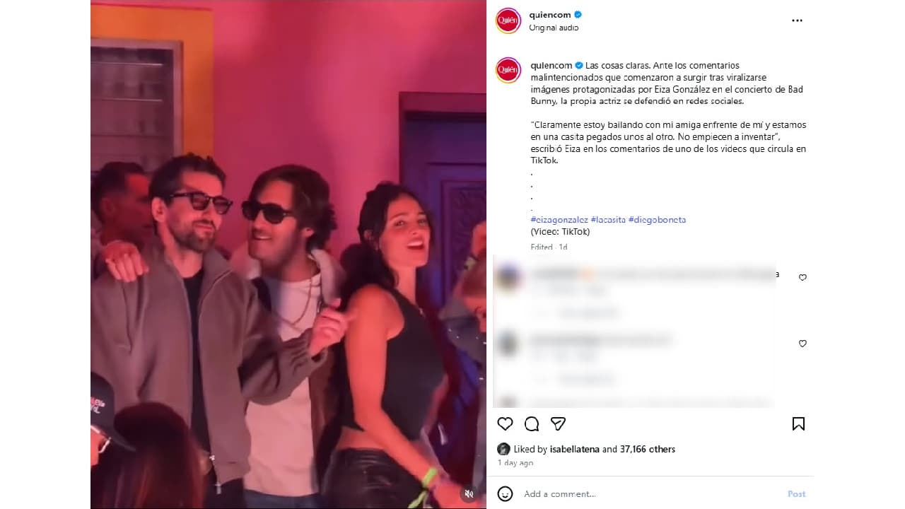 Eiza González habría reaccionado a polémica con Diego Boneta.