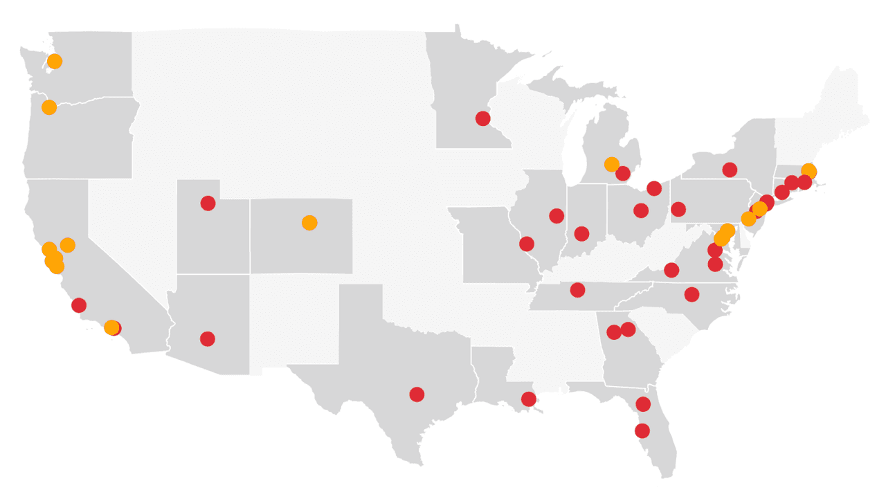 El mapa de las protestas estudiantiles en las universidades de EEUU