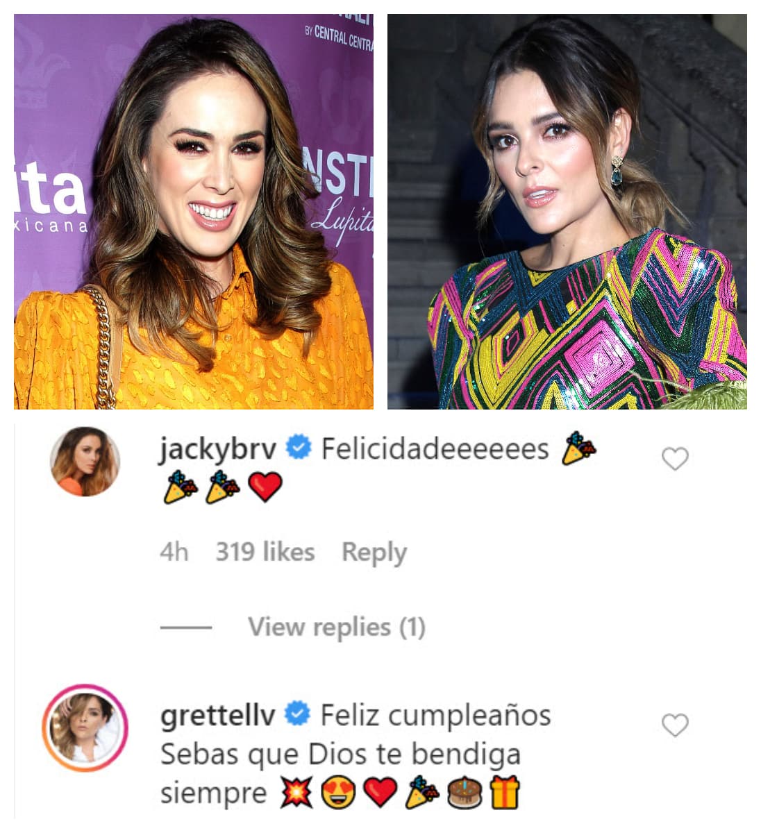 A los saludos se sumaron Jacqueline Bracamontes y Grettell Valdez. 
<br>
