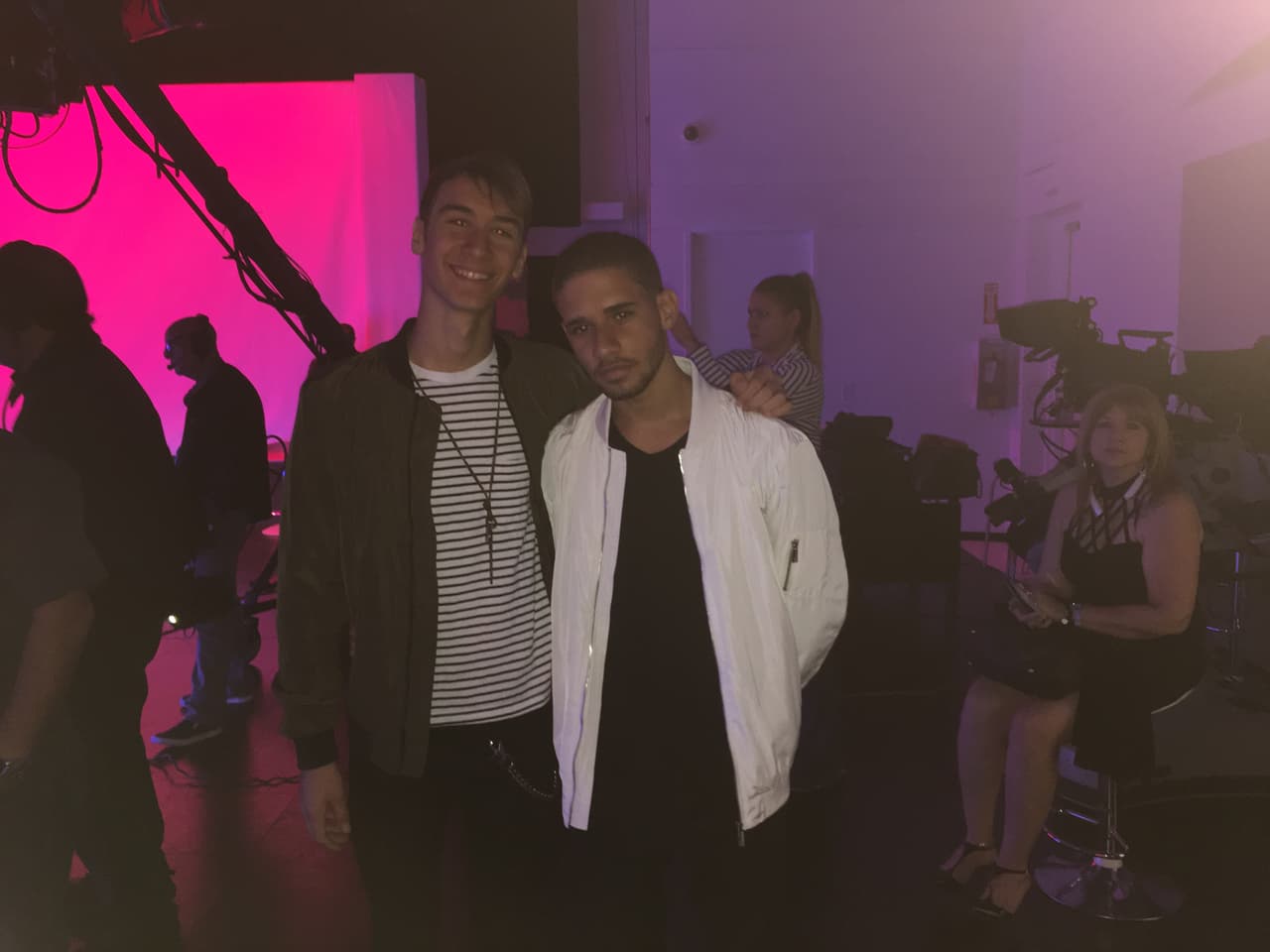 Patricia y José compartieron con los exparticipantes de la primera edición de La Banda, Joshua, Jaime y Sebastián, entre otros invitados en la primera grabación del programa.