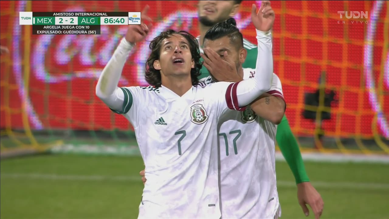 ¡Vaya primer gol de Lainez! Diego anota el 2-2 ante Argelia