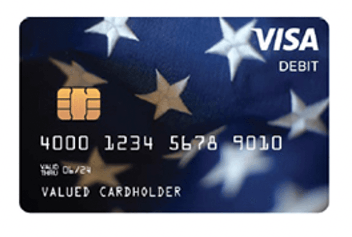 Para las personas que reciben una tarjeta, esta tendrá el número de cuenta e información de la persona en el frente. Será de color azul con estrellas blancas y tendrá la palabra "Visa" en la esquina superior derecha.