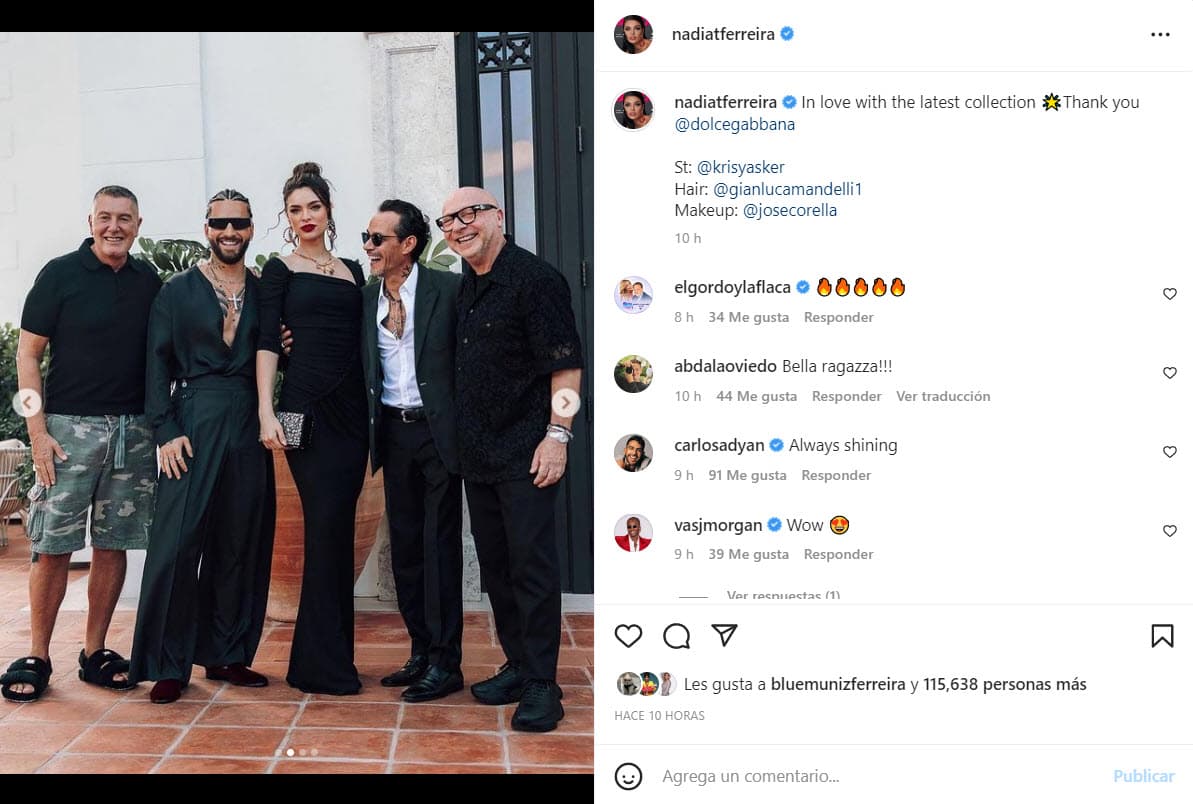 Las actrices mexicanas estuvieron rodeadas de celebridades del mundo del entretenimiento, entre ellas Maluma, Marc Anthony y su prometida Nadia Ferreira, solo por mencionar algunos.
<br>