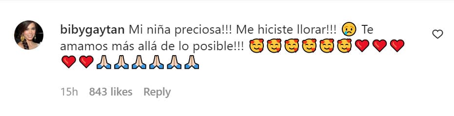 Así lo dejó ver con este mensaje que le dejó en los comentarios: "¡Mi niña preciosa!
<b>¡Me hiciste llorar!</b>".
<br>
