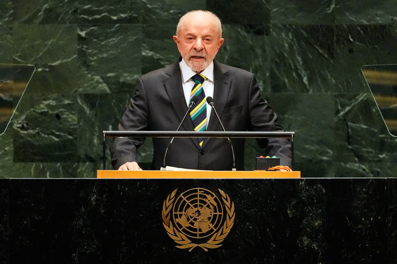 El presidente de Brasil, Luiz Inácio Lula da Silva, interviene durante el 81.º período de sesiones de la Asamblea General de las Naciones Unidas en la sede de la ONU, el martes 22 de septiembre de 2026.