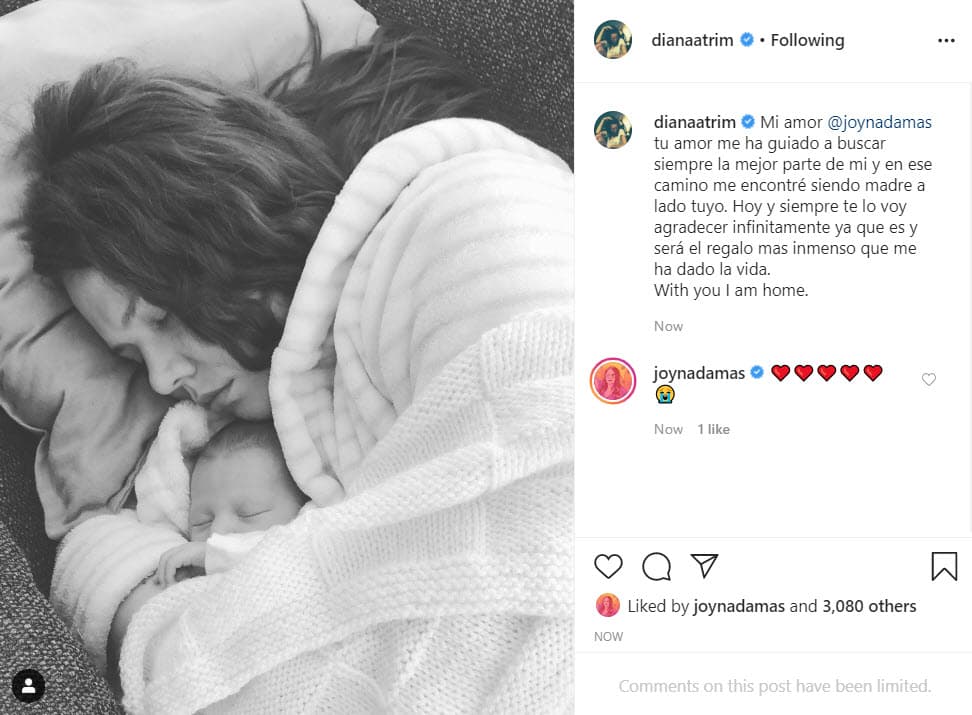 La pareja 
<b><a href="https://www.univision.com/famosos/una-serenata-privada-de-joy-huerta-a-su-hija-noah-revela-avances-de-la-bebe-y-varios-famosos-quedan-fascinados-fotos" target="_blank">dio la bienvenida a la bebé</a> </b>a finales de mayo del 2019 y este domingo es el primer Día de las Madres que celebrarán como tal: "Mi amor Joy Huerta, tu amor me ha guiado a buscar siempre la mejor parte de mí y en ese camino 
<b><a href="https://www.instagram.com/p/CAAksnHnTLB/" target="_blank">me encontré siendo madre</a></b> a lado tuyo. Hoy y siempre te lo voy a agradecer infinitamente ya que es y será el regalo más inmenso que me ha dado la vida".
<br>