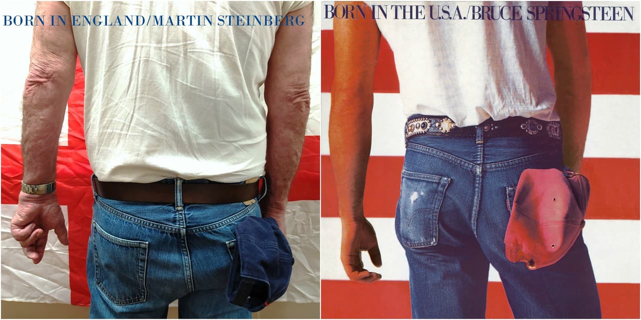 Martin Steinberg escogió recrear un clásico del rock estadounidense, la portada del álbum ‘Born in the USA’ de Bruce Springsteen.