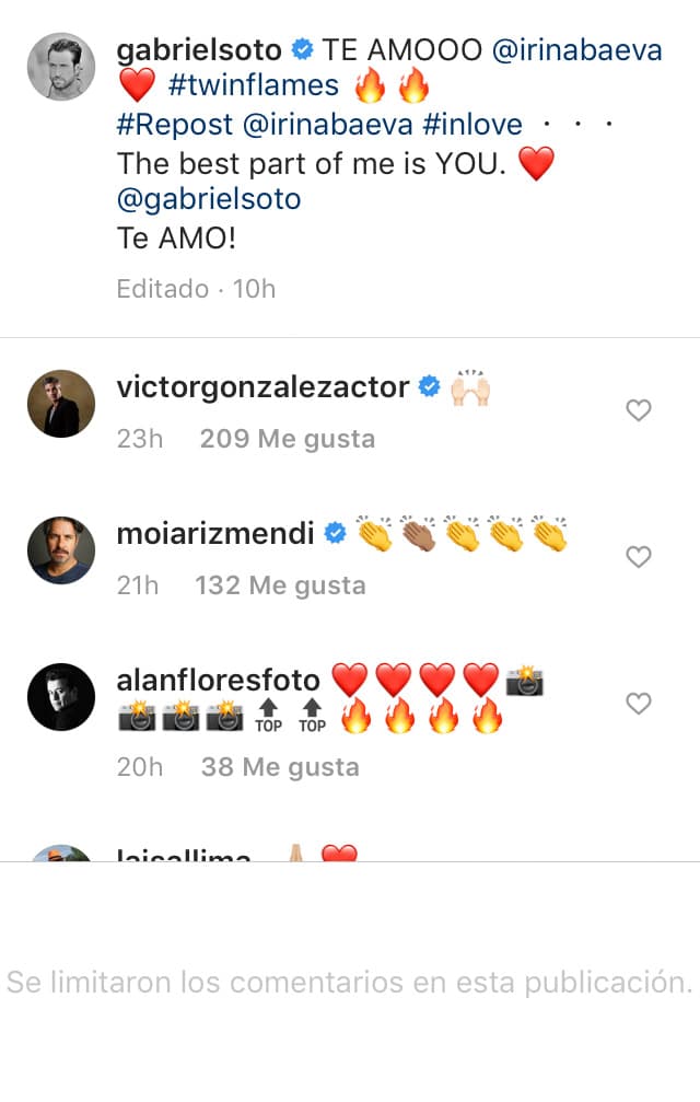 Y actualmente los comentarios están limitados en todas sus publicaciones, solamente pueden escribirle desde aquellas cuentas que él sigue.