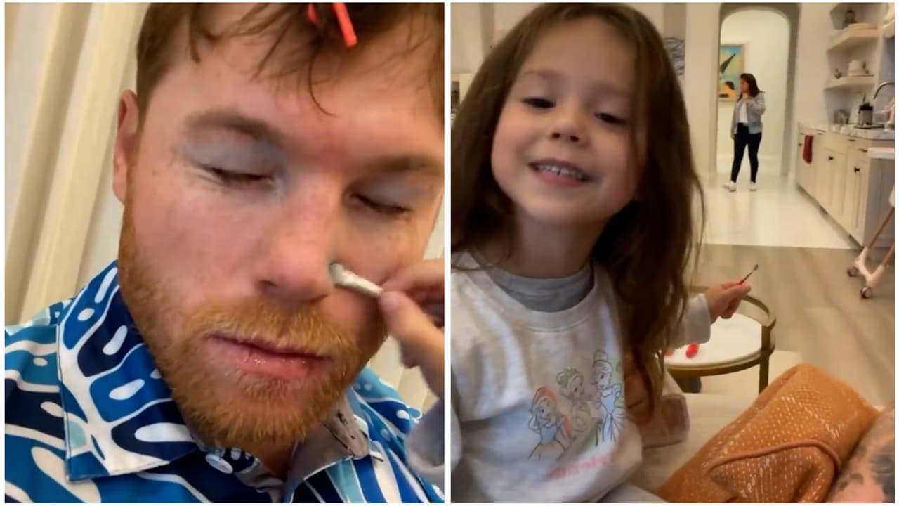 ‘Canelo’ Álvarez se dejó maquillar por su hija y se llevó tremendo regaño en el proceso