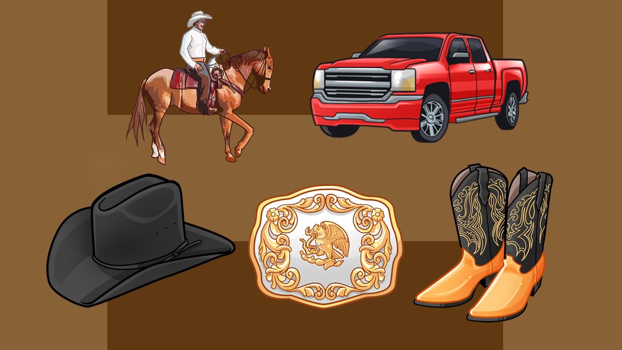 No pueden faltar los 'emojis' del caballo, 'la troca', la tejana, la hebilla y las botas.