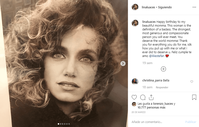 Cuando La Flaca cumplió años, Lina compartió en Instagram una serie de imágenes de su madre en la época de Sábado Gigante.
