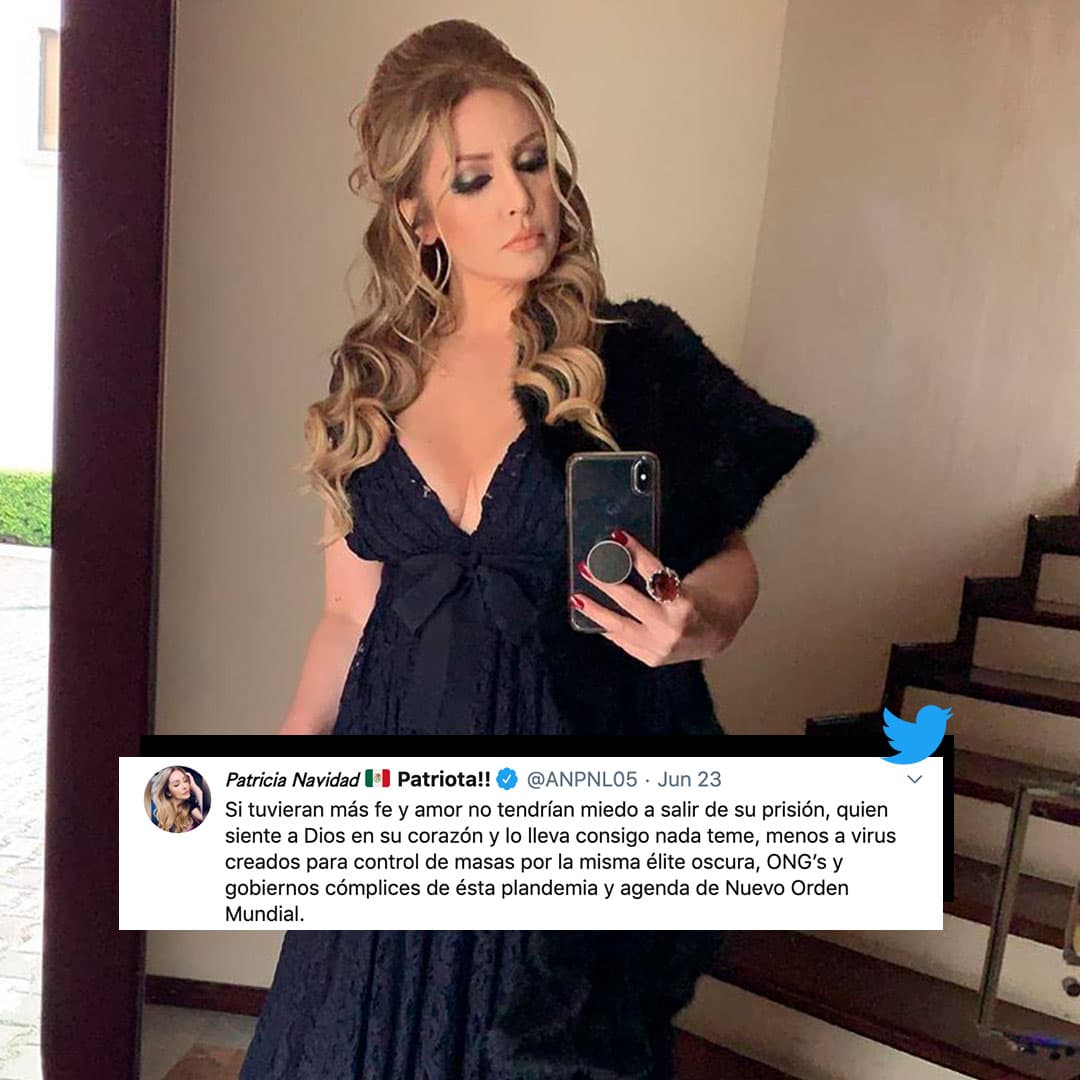 “Si tuvieran más fe y amor no tendrían miedo a salir de su prisión, quien siente a Dios en su corazón y lo lleva consigo nada teme, menos a virus creados para control de masas por la misma élite oscura, ONG’s y gobiernos cómplices de esta pandemia y agenda de Nuevo Orden Mundial”, añadió
<b>Ana Patricia Navidad Lara</b>, como es su nombre completo.
