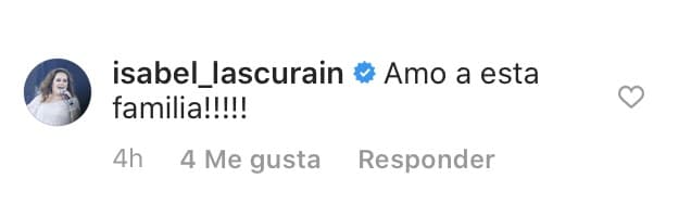 Isabel Lascurain, del grupo Pandora, comentó:
<b><a href="https://www.univision.com/entretenimiento/celebridades/la-hija-de-alejandro-fernandez-tambien-canta-y-es-igualita-a-el-fotos" target="_blank">"¡Amo a esta familia!"</a></b>
<a href="https://www.univision.com/entretenimiento/celebridades/la-hija-de-alejandro-fernandez-tambien-canta-y-es-igualita-a-el-fotos" target="_blank">.</a>