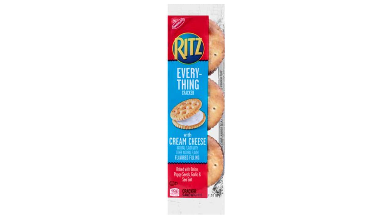 RITZ EVERYTHING CRACKER SANDWICHES WITH CREAM CHEESE - 1.35 OZ 
<br>Código de producto (UPC) 0 44000 04580 7
<br>Vencimiento: entre 6, 7 y 8 de febrero de 2019
