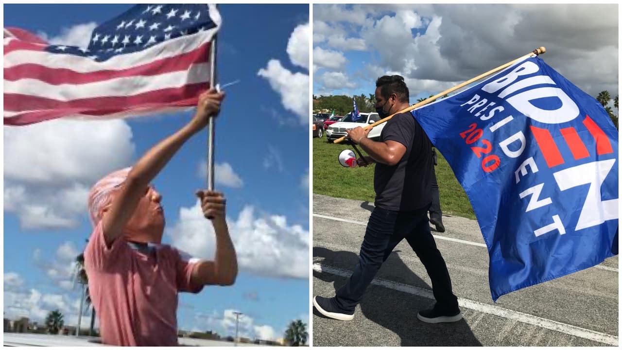 Este domingo simpatizantes republicanos y demócratas tomaron nuevamente las calles de la ciudad de Miami. 
<br>