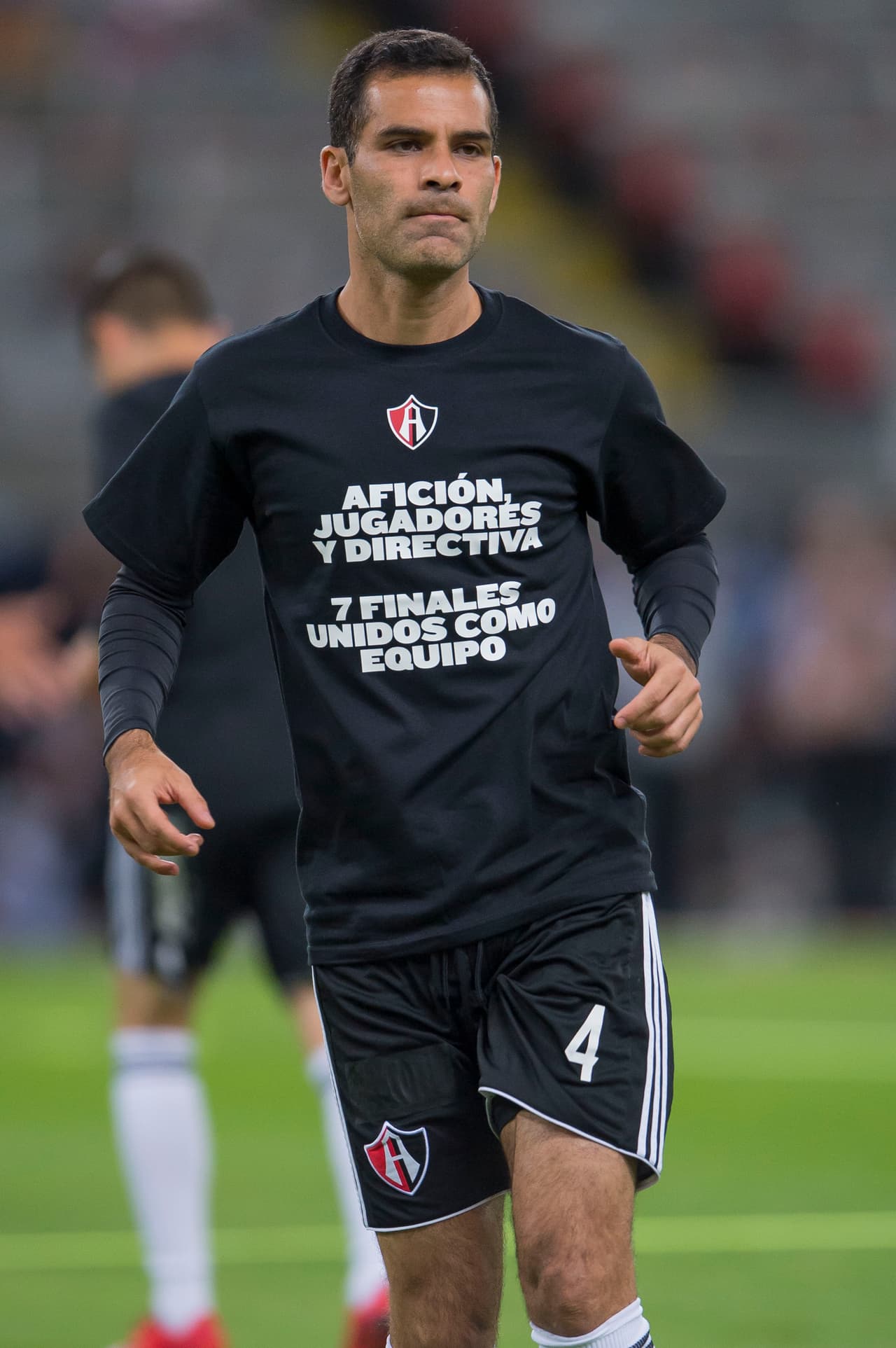 Previo al encuentro, los jugadores del Atlas saltaron al calentamiento con una playera con la frase "Afición, jugadores y directiva 7 finales unidos como equipo".