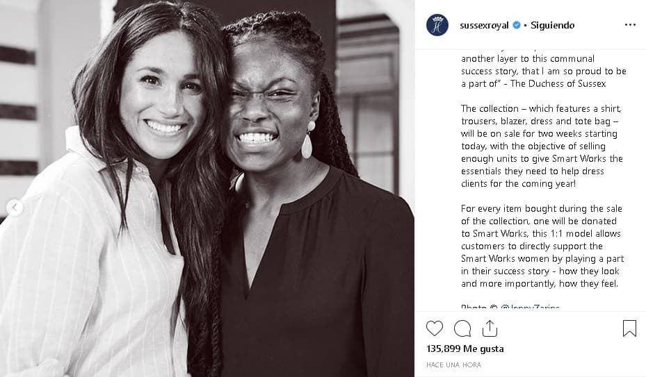 La línea de ropa y el detrás de cámaras de las sesiones fotográficas que se tomaron con las prendas fueron publicados en la
<b><a href="https://www.instagram.com/p/B2T4PggFl_X/" target="_blank">cuenta oficial de Instagram</a></b> de los duques de Sussex.