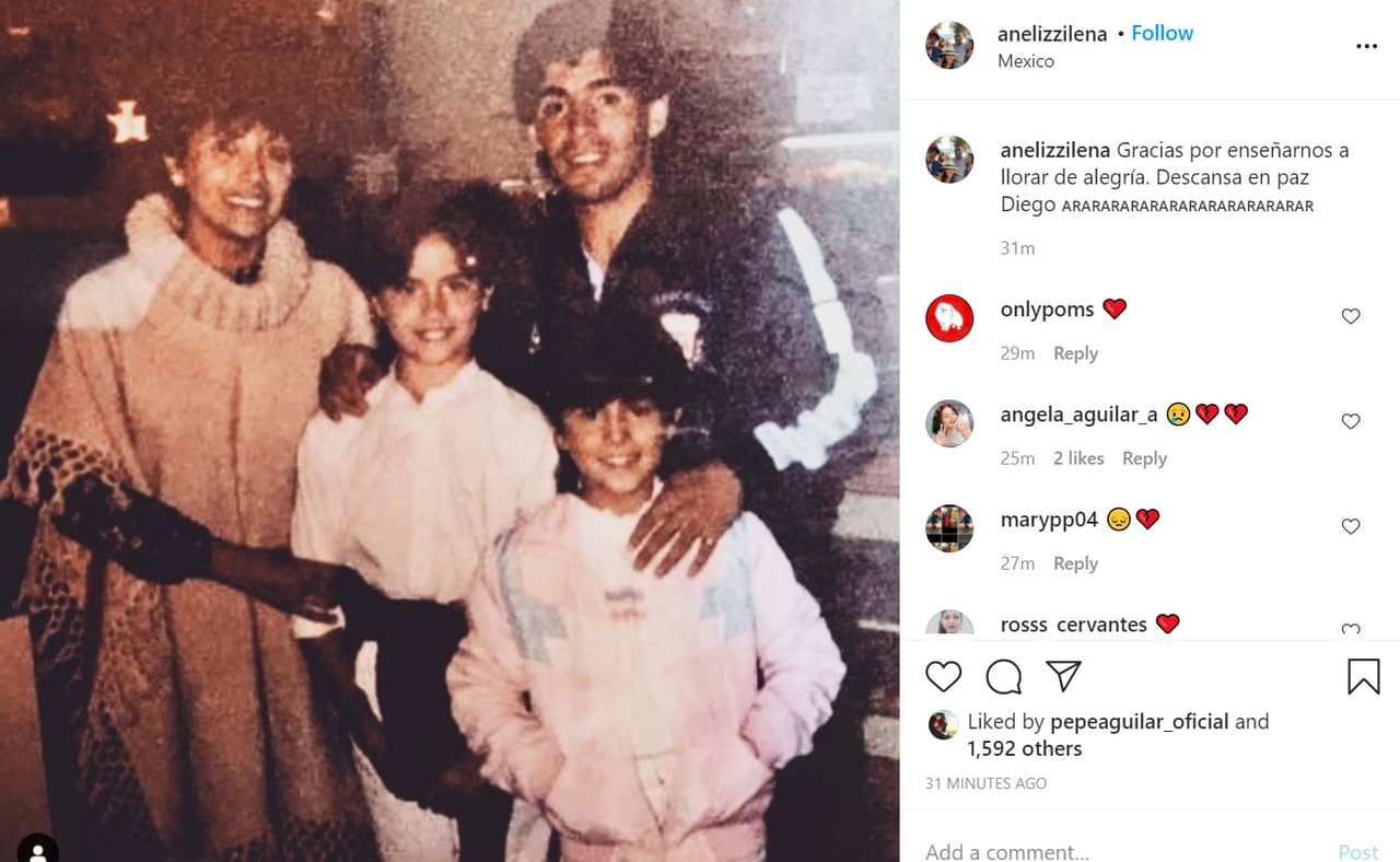Aneliz Aguilar, hija de Pepe Aguilar, publicó esta foto familiar junto al gran futbolista: "Gracias por
<b><a href="https://www.instagram.com/p/CIBW4DklxZ5/" target="_blank">enseñarnos a llorar de alegría</a></b>".