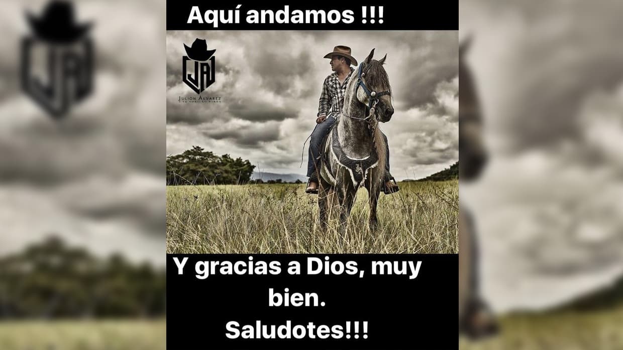 ¿Está Julión Álvarez desaparecido? Así responde el artista en sus redes sociales