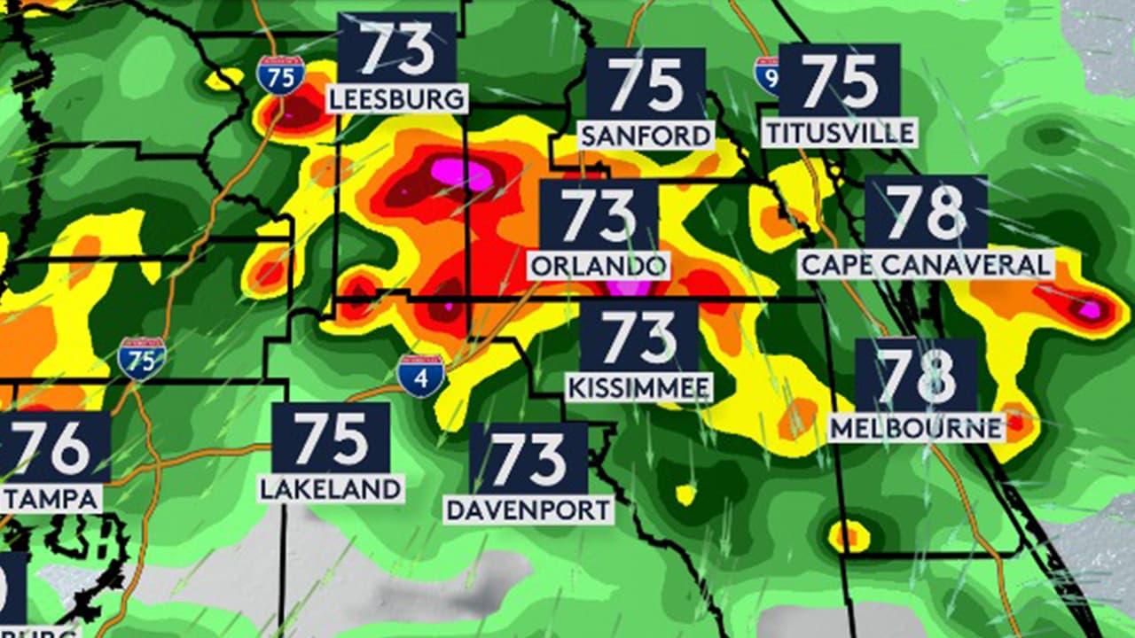 Florida Central tendrá fuertes lluvias y truenos a partir de la tarde tras el paso de un frente