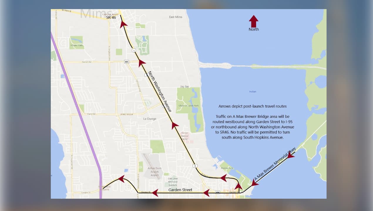 Las autoridades del condado Brevard harán cambios en la circulación en algunas vías durante la mañana del lunes con motivo del lanzamiento del Artemis I en Cabo Cañaveral.