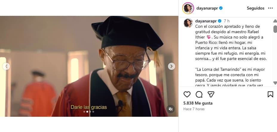 Dayanara Torres compartió un mensaje por la muerte de Rafael Ithier.