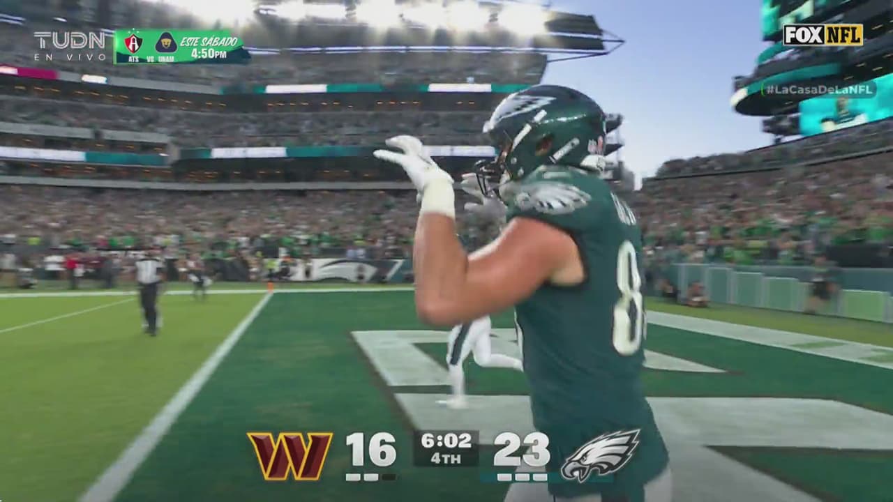 ¡Imparable! Dallas Goedert tiene su segunda anotación de la tarde
