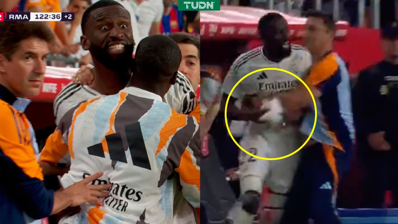 El show de Rüdiger vs. Barcelona: ¡Enfurece e intenta golpear al árbitro!