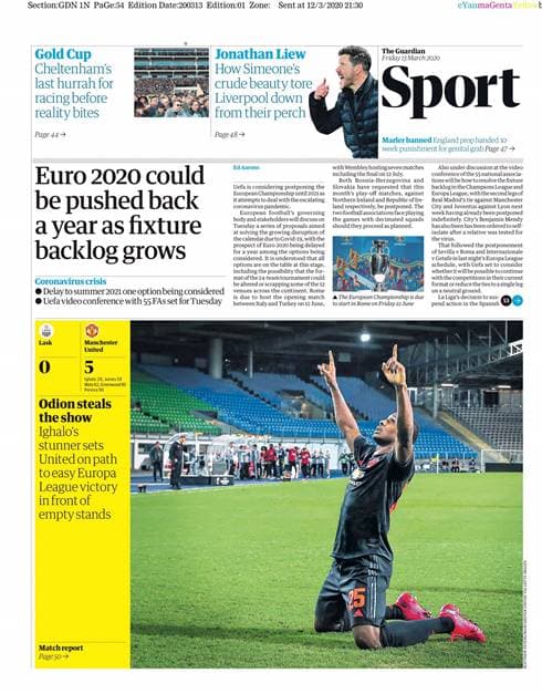 La prensa en el mundo deportivo reacciona ante la inminente crisis que se vive a causa del COVID-19 ¡Así las portadas en los diarios deportivos más importantes!