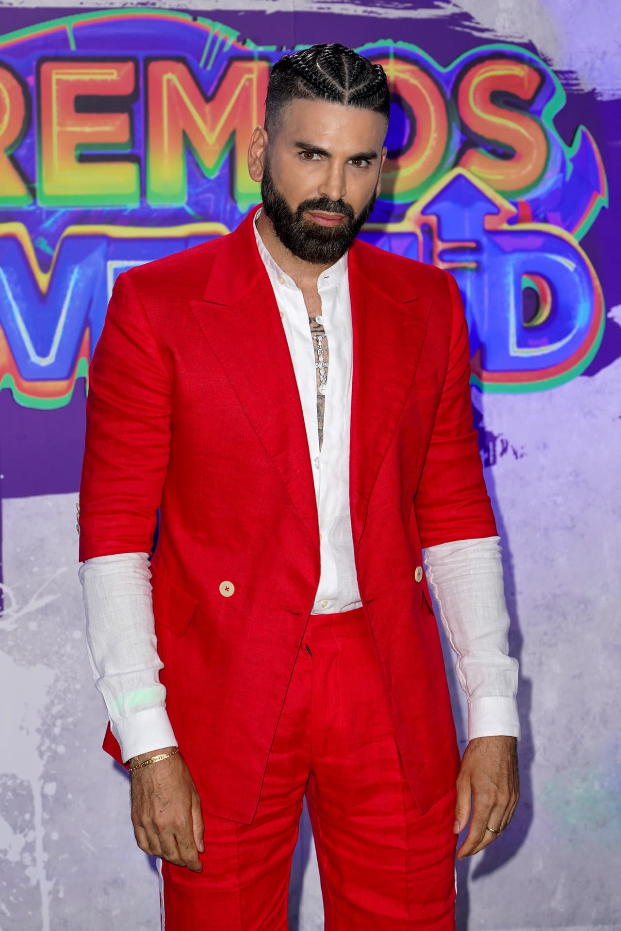 CORAL GABLES, FLORIDA - JULY 22: Jomari Goyso attends Premios Juventud 2021 - Arrivals at Watsco Center on July 22, 2021 in Coral Gables, Florida. (Photo by Alexander Tamargo/Getty Images for Univision)