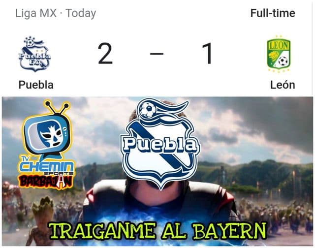 Con las victorias del Puebla 2-1 sobre el León y de Chivas 1-0 sobre el América, los memes encuentran la mejor excusa para salir y armar destrozos.