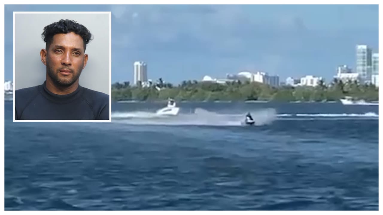 Intenta huir de la policía de Miami en un jet ski y tras una intensa persecución casi lo logra: así lo arrestaron