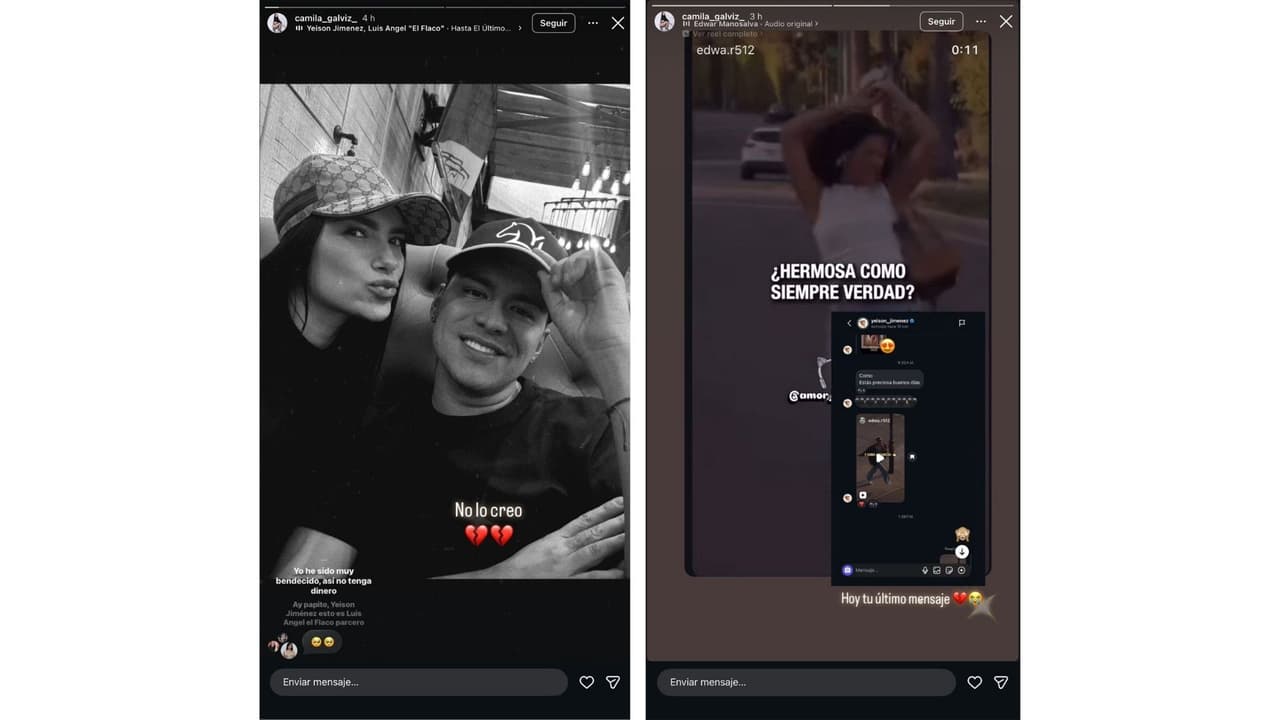 Estos son los mensajes que Camila Galviz sí publicó.