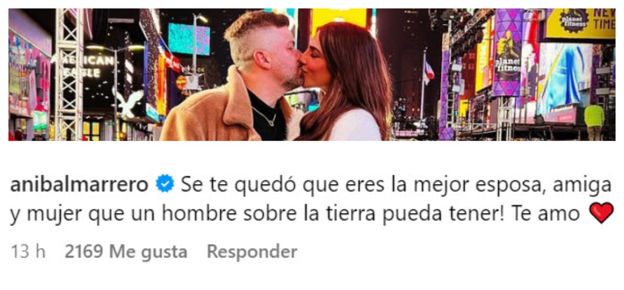 El mensaje tuvo una ola de reacciones y destacó la de
<b><a href="https://www.univision.com/famosos/asi-celebro-ale-espinoza-su-cumpleanos-matteo-y-anibal-compitieron-por-su-amor-video" target="_blank">su marido Aníbal Marrero</a></b>, con quien está casada desde 2011: "¡Se te quedó que eres la mejor esposa, amiga y mujer que un hombre sobre la Tierra pueda tener! Te amo", le escribió.
<br>